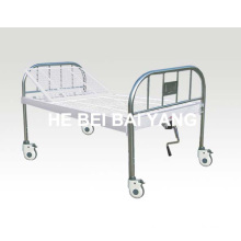 A-138 Movable All Plastic-Sprayed Single Function Manual Hospital Bed